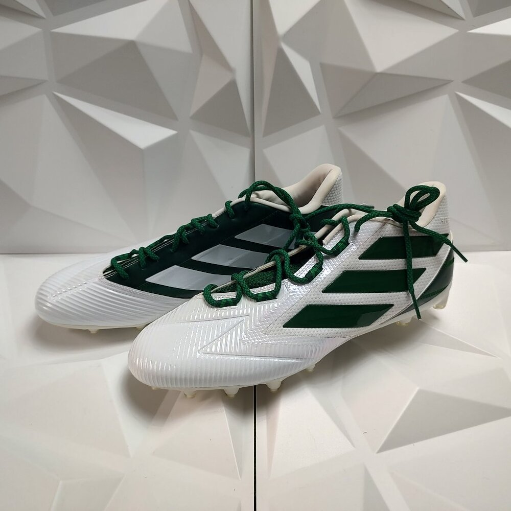 Adidas Mens Football Cleats 17 White Green Shoe Lacrosse Freak Carbon Low - Picture 11 of 14